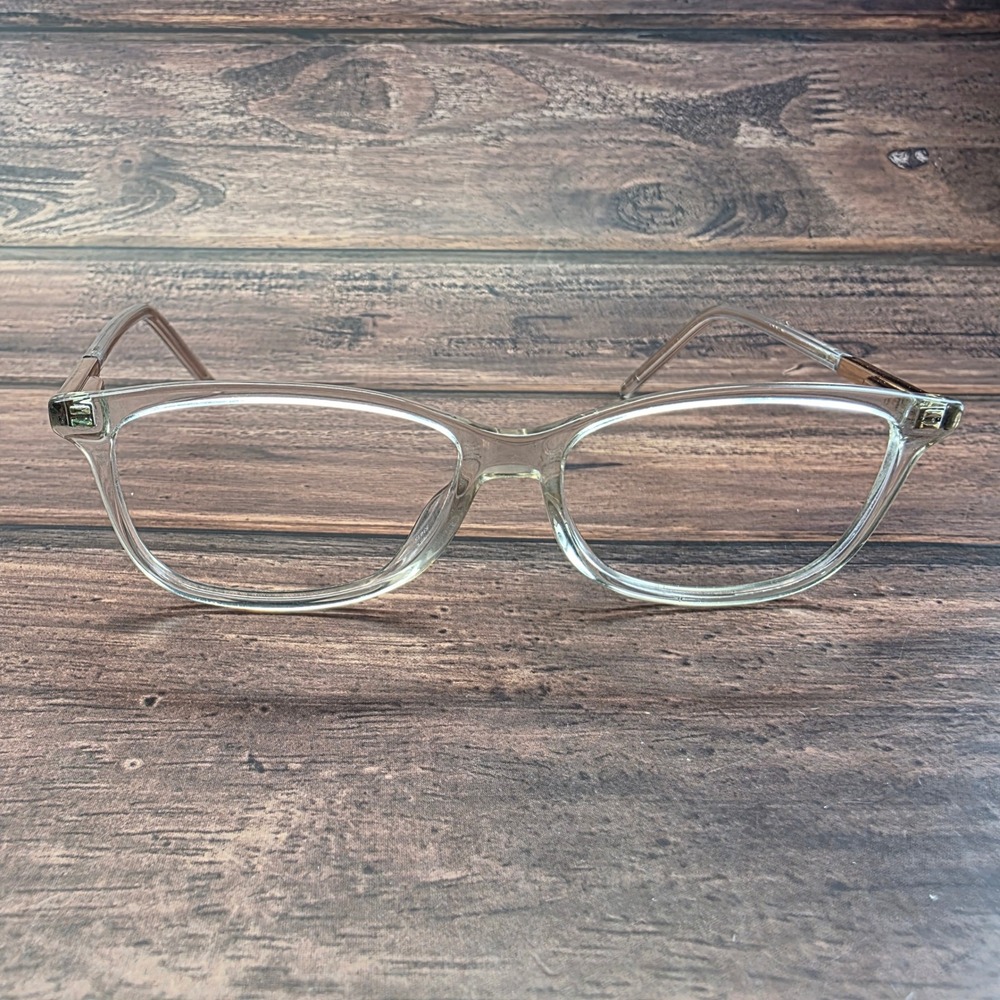 The Marc Jacobs Clear Square Eyeglass Frames Gold Temples 53-15 1V4 Women